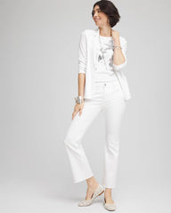 Chico's Clothing No-Stain Girlfriend Frayed Flared Jeans
