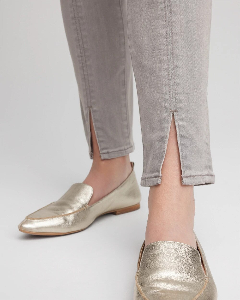 Chico's Clothing Silver Pull-On Slim Ankle Jeggings