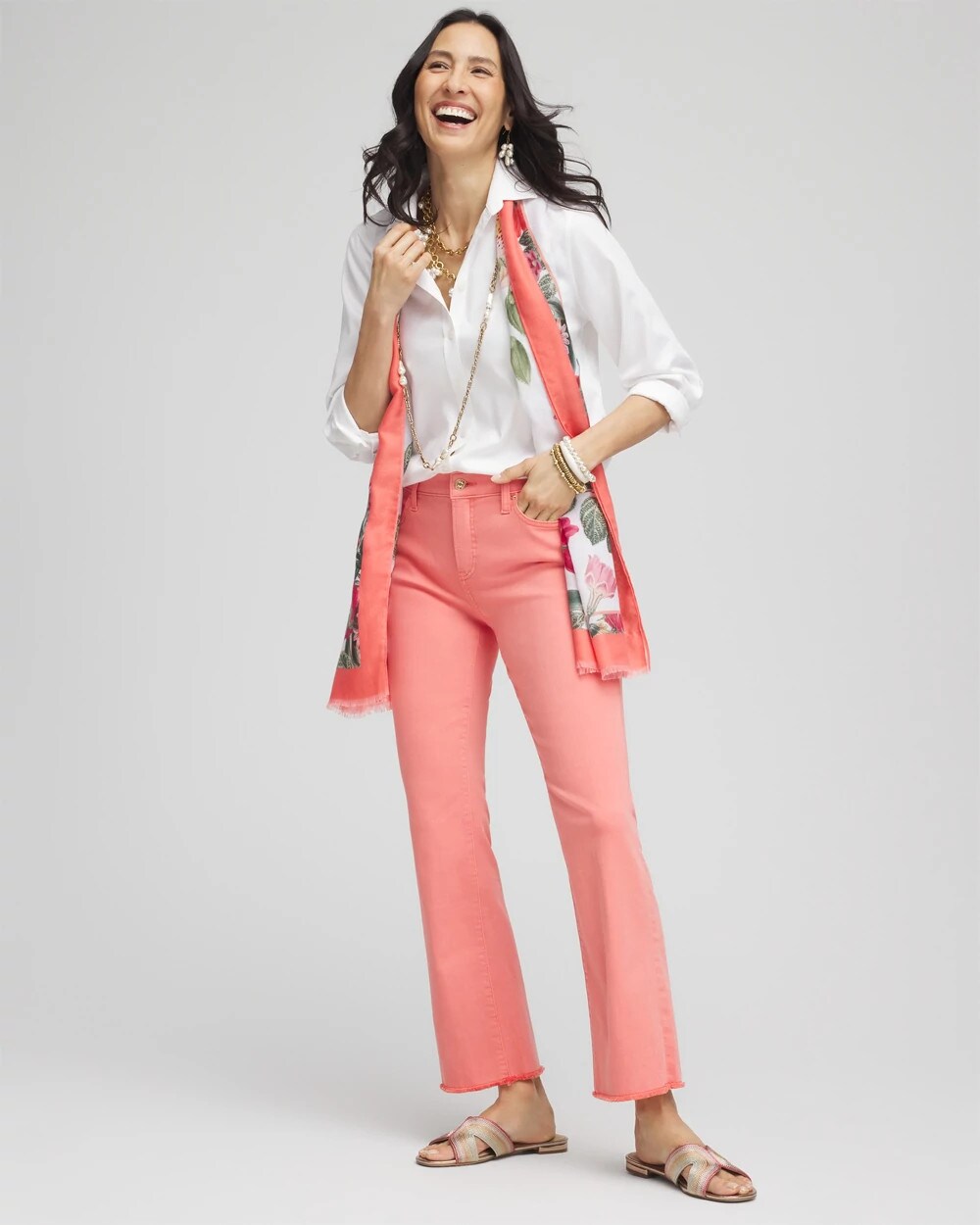 Chico's Clothing Girlfriend Fray Hem Kick Flare Jeans
