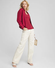 Chico's Clothing Sea Salt High-Rise Frayed Jeans