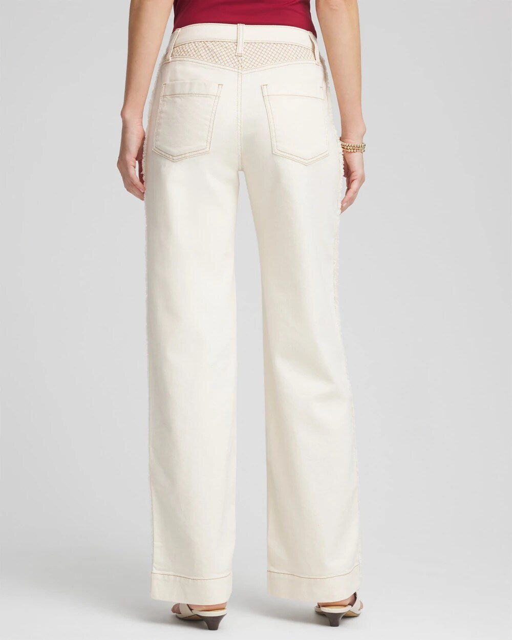 Chico's Clothing Sea Salt High-Rise Frayed Jeans