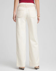 Chico's Clothing Sea Salt High-Rise Frayed Jeans