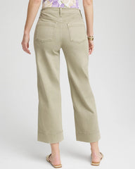 Chico's Clothing Pull-On Wide-Leg Cropped Jeans