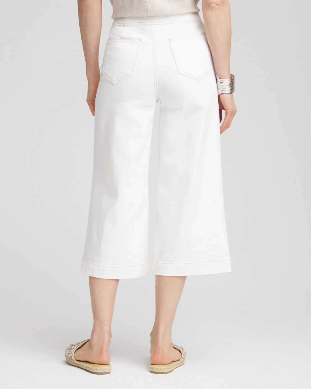 Chico's Clothing No Stain Pull-On Wide Capri Jeans