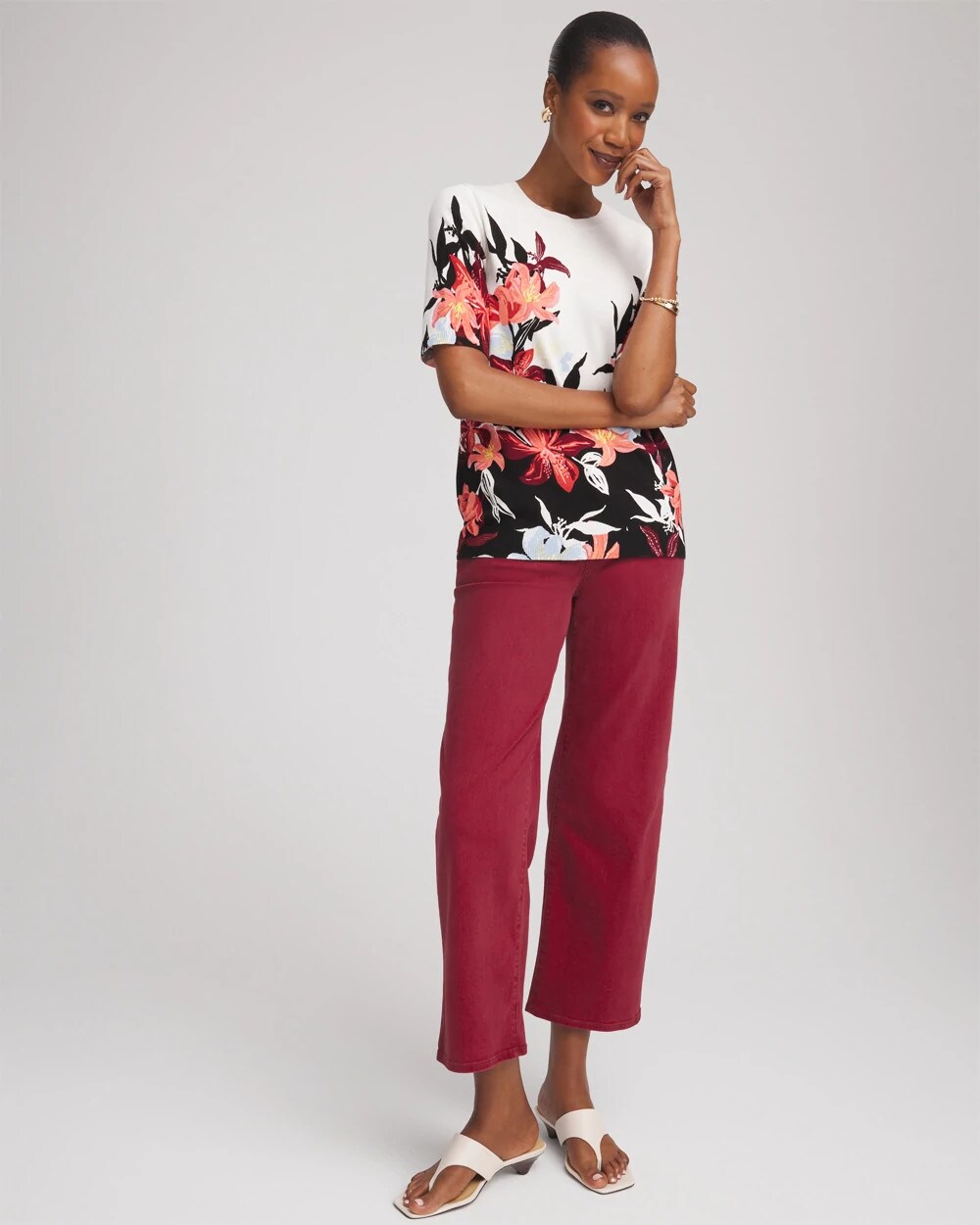 Chico's Clothing Girlfriend Cropped Wide-Leg Jean