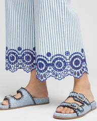 Chico's Clothing Eyelet High-Rise Wide Cropped Jeans