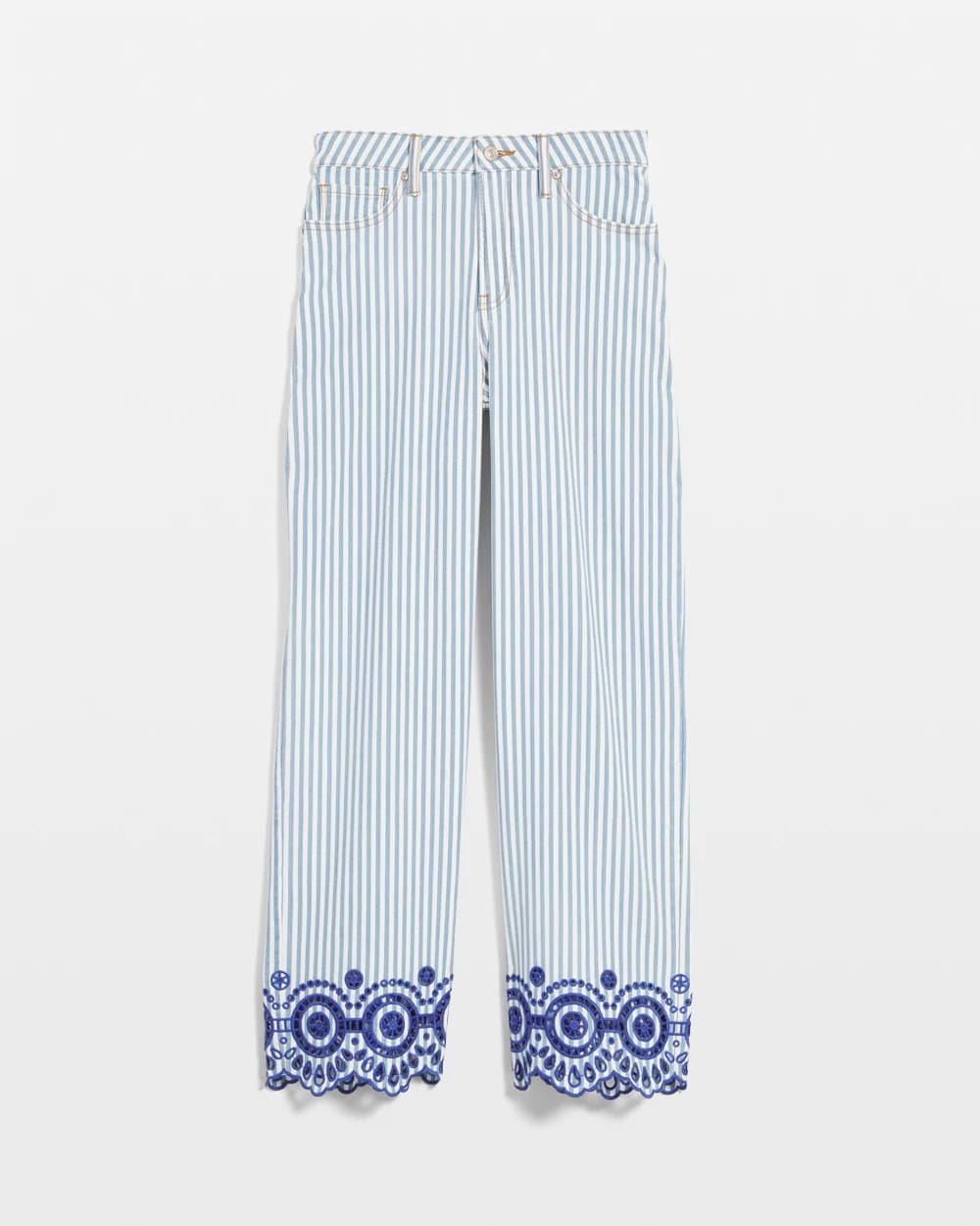 Chico's Clothing Eyelet High-Rise Wide Cropped Jeans
