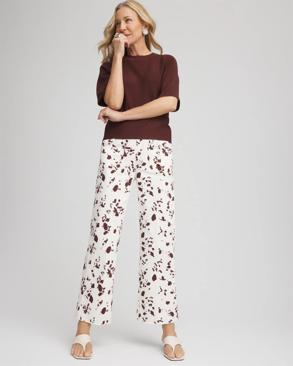 Chico's Clothing Pampas Pony Pull on Wide Crop