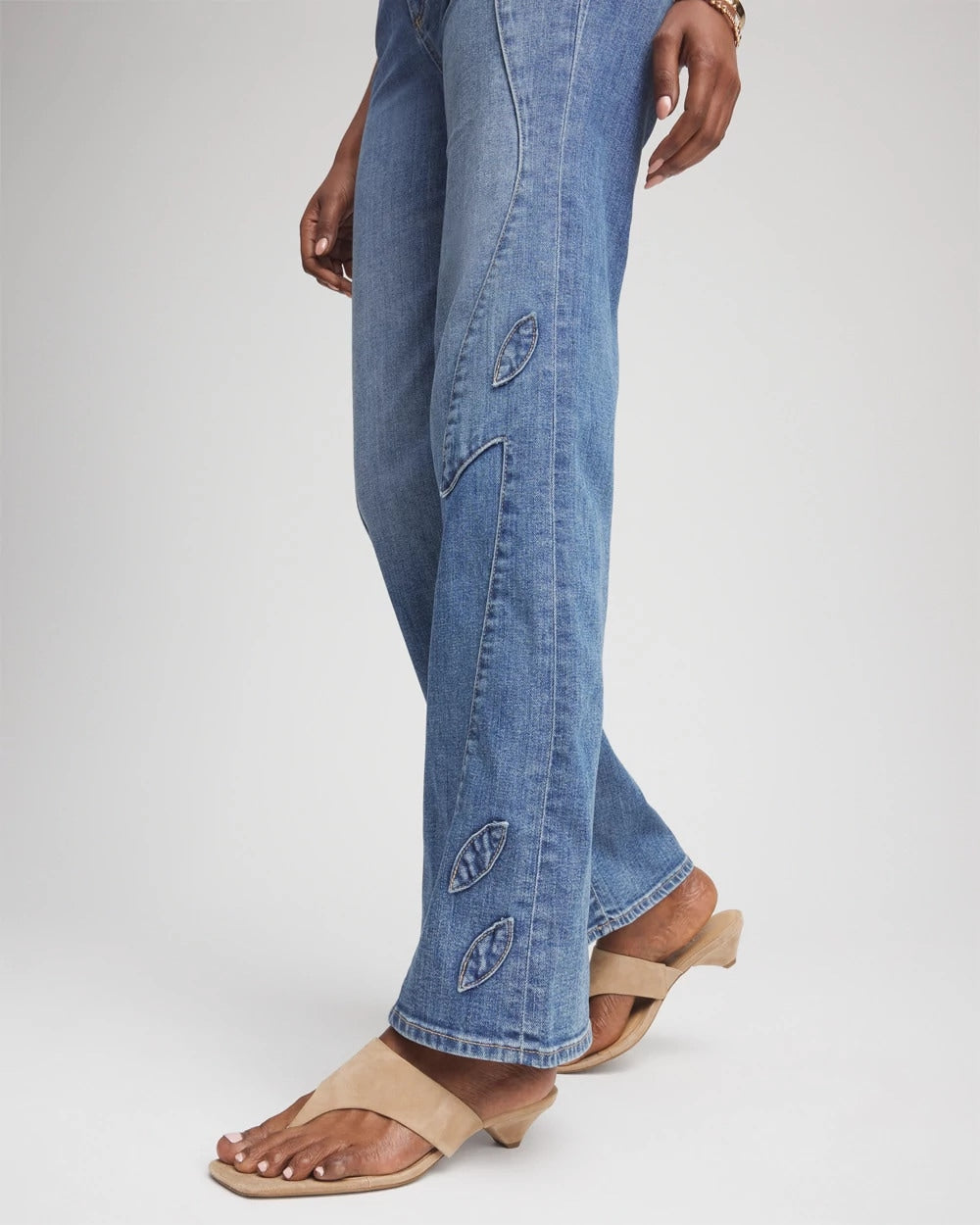 Chico's Clothing Appliqué High-Rise Wide-Leg Jeans