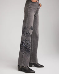 Chico's Clothing Printed High-Rise Wide-Leg Jean