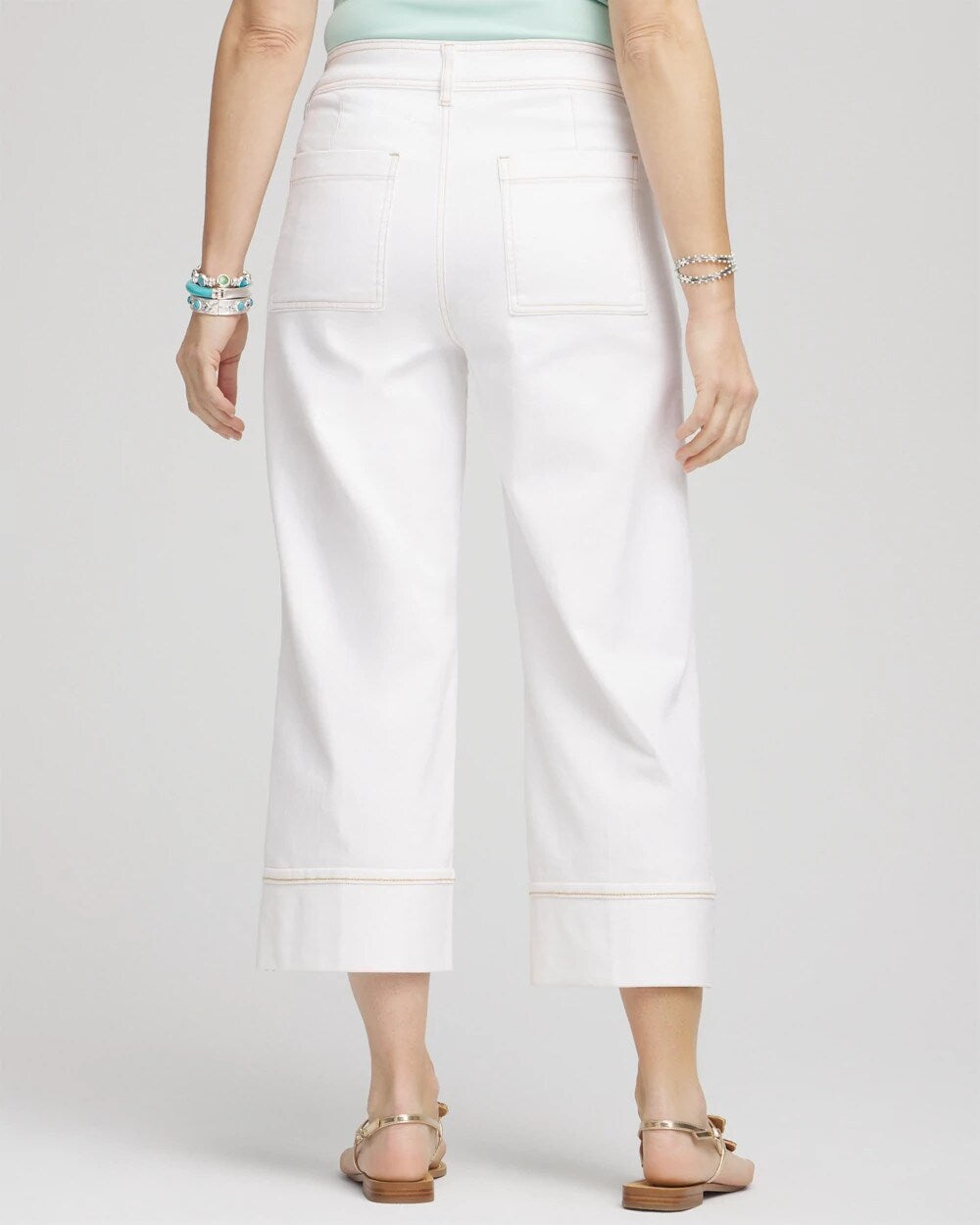 Chico's Clothing Pintuck High-Cuff Cropped Jeans