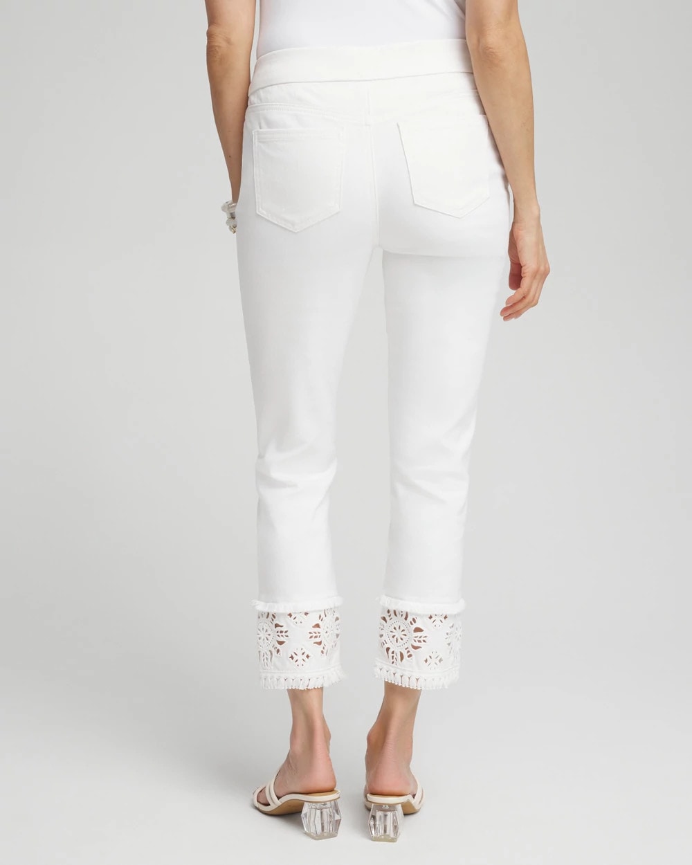 Chico's Clothing No Stain Embellished Pull-on Cropped Jeans
