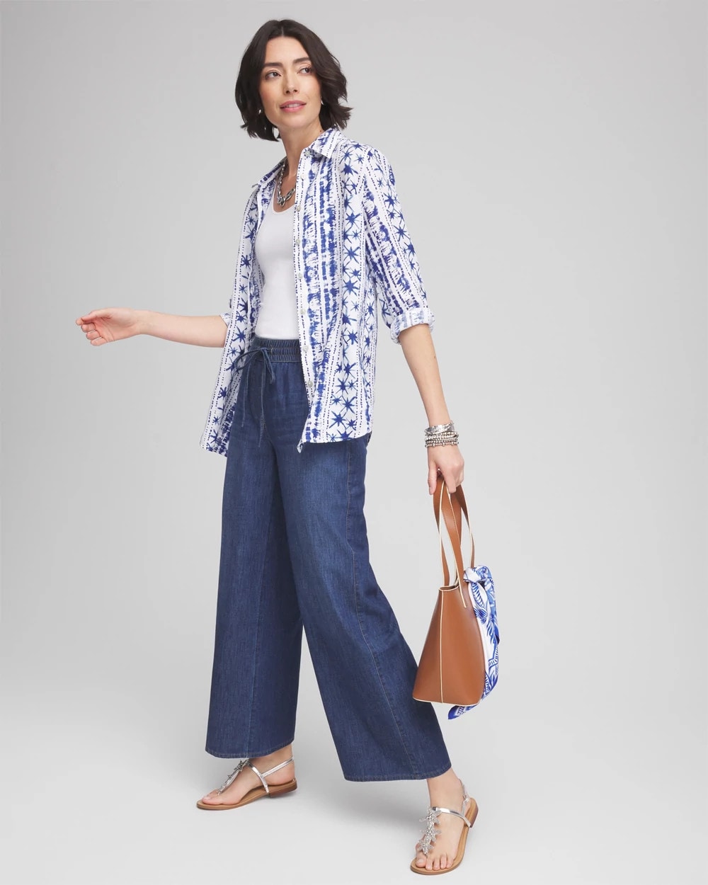 Chico's Clothing Lightweight Drawstring Ankle Jeans