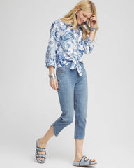 Chico's Clothing Pull-On Dolphin-Hemmed Capri Jeans