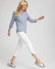 Chico's Clothing No Stain Pull-On Dolphin-Hem Capri Jeans