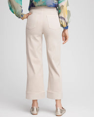 Chico's Clothing Pull-On Wide Leg Cuffed Jeans