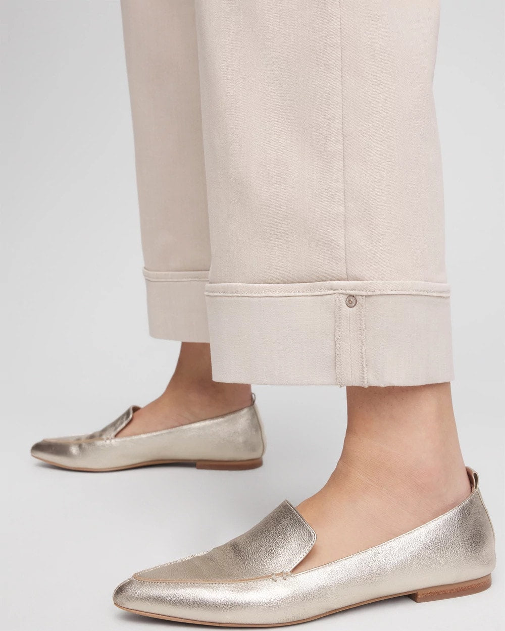 Chico's Clothing Pull-On Wide Leg Cuffed Jeans