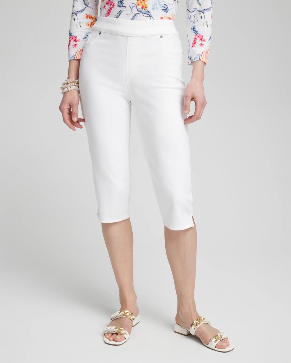 Chico's Clothing No-Stain 17" Pull-on Denim Capris