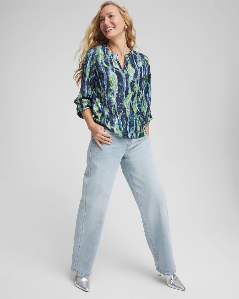 Chico's Clothing Petite Pull-On Wide-Leg Jeans