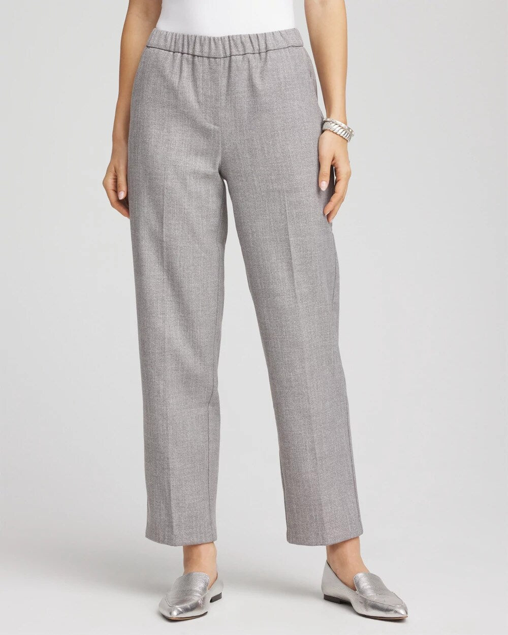 Chico's Clothing Shimmer Straight Tapered Ankle Pants