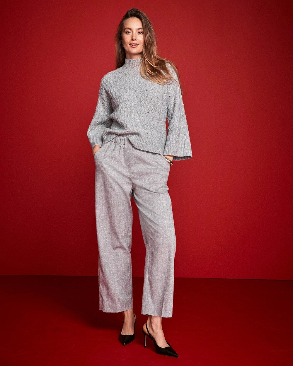 Chico's Clothing Shimmer Straight Tapered Ankle Pants