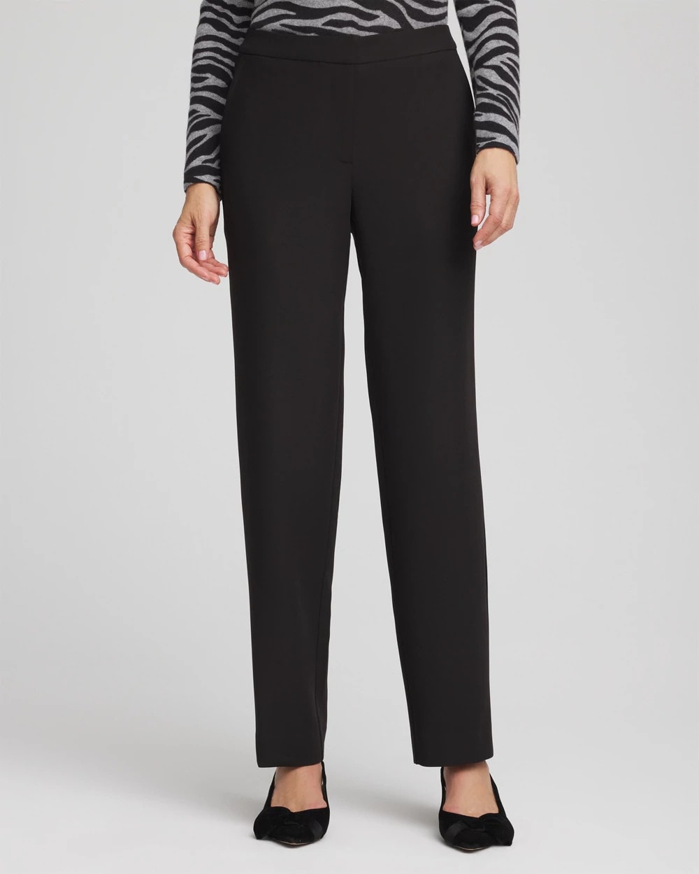 Chico's Clothing Textured Straight Tapered Ankle Pants