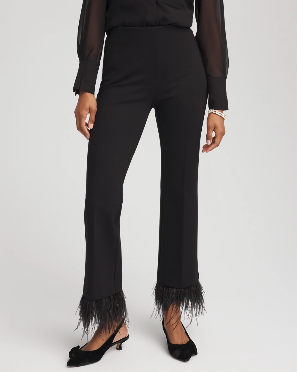 Chico's Clothing Juliet Feathered Flared Cropped Pants