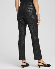 Chico's Clothing Juliet Black Foiled  Slim Ankle Pants