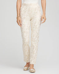 Chico's Clothing Juliet Golden Foiled Slim Ankle Pants