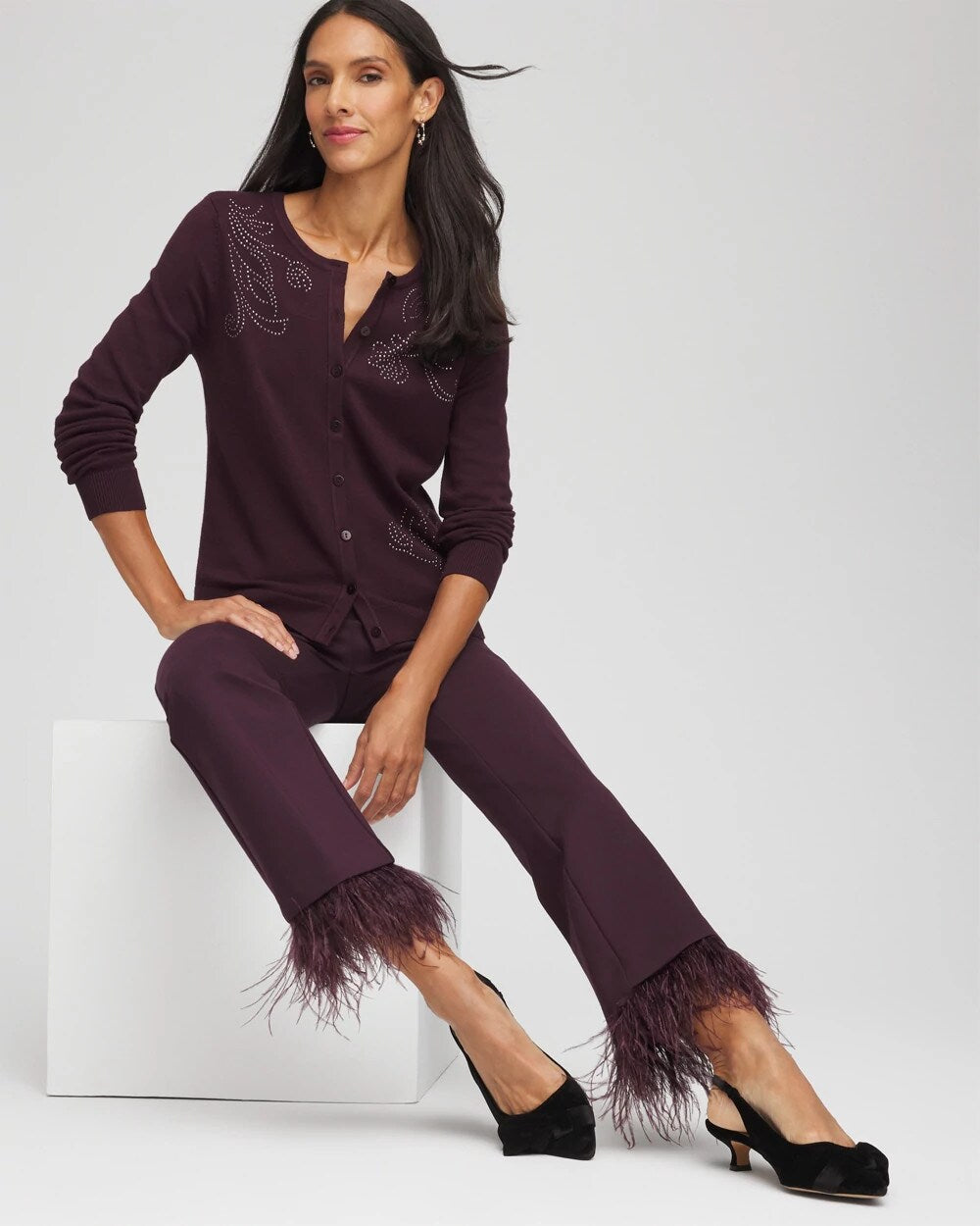 Chico's Clothing Juliet Feathered Flared Cropped Pants