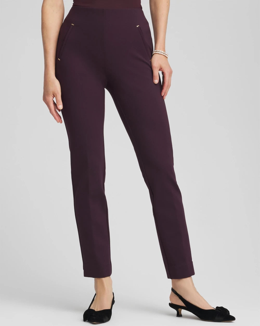 Chico's Clothing Juliet Slim Trim Detail Ankle Pants
