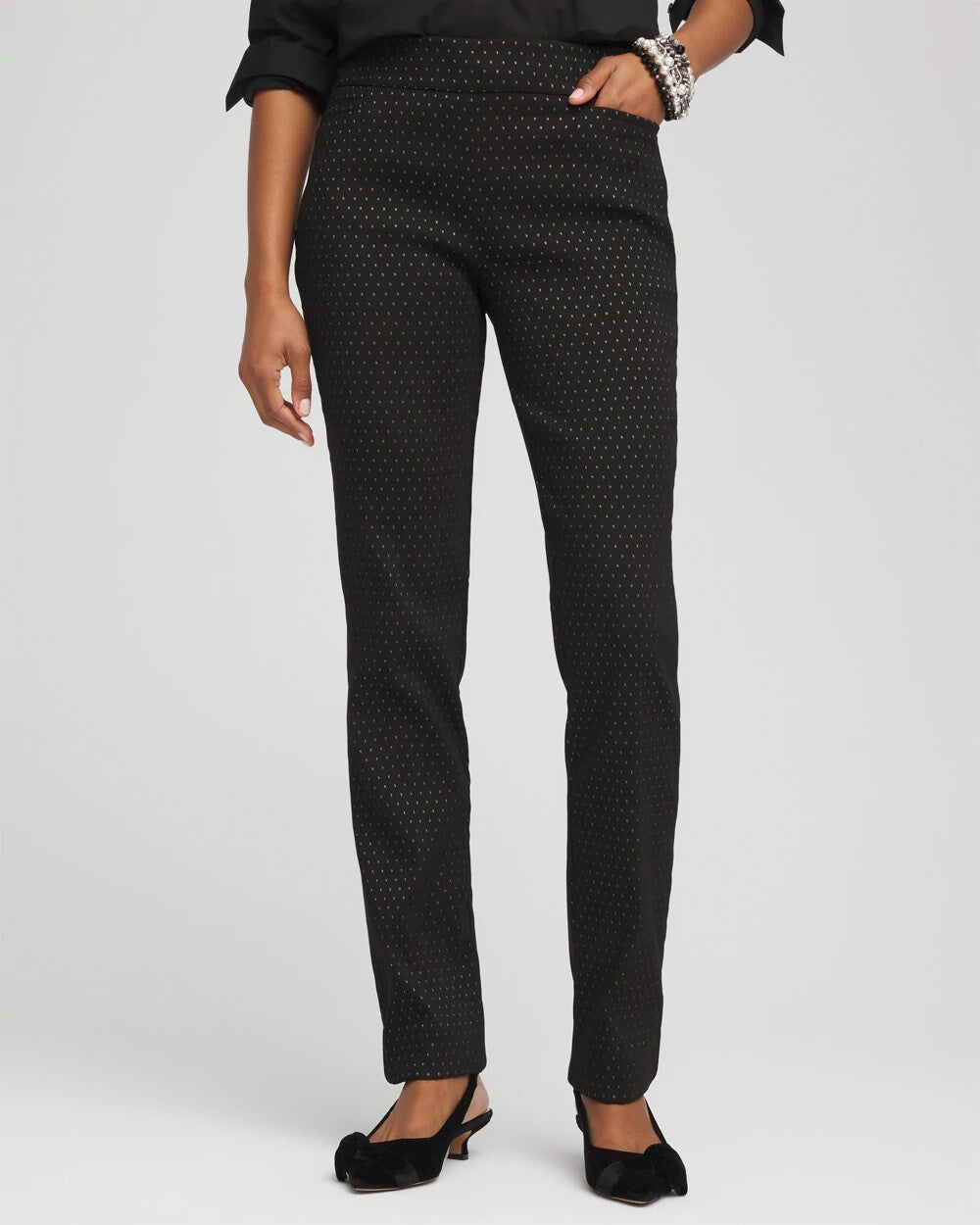 Chico's Clothing Brigitte™ Slim Full-Length Jacquard Pants