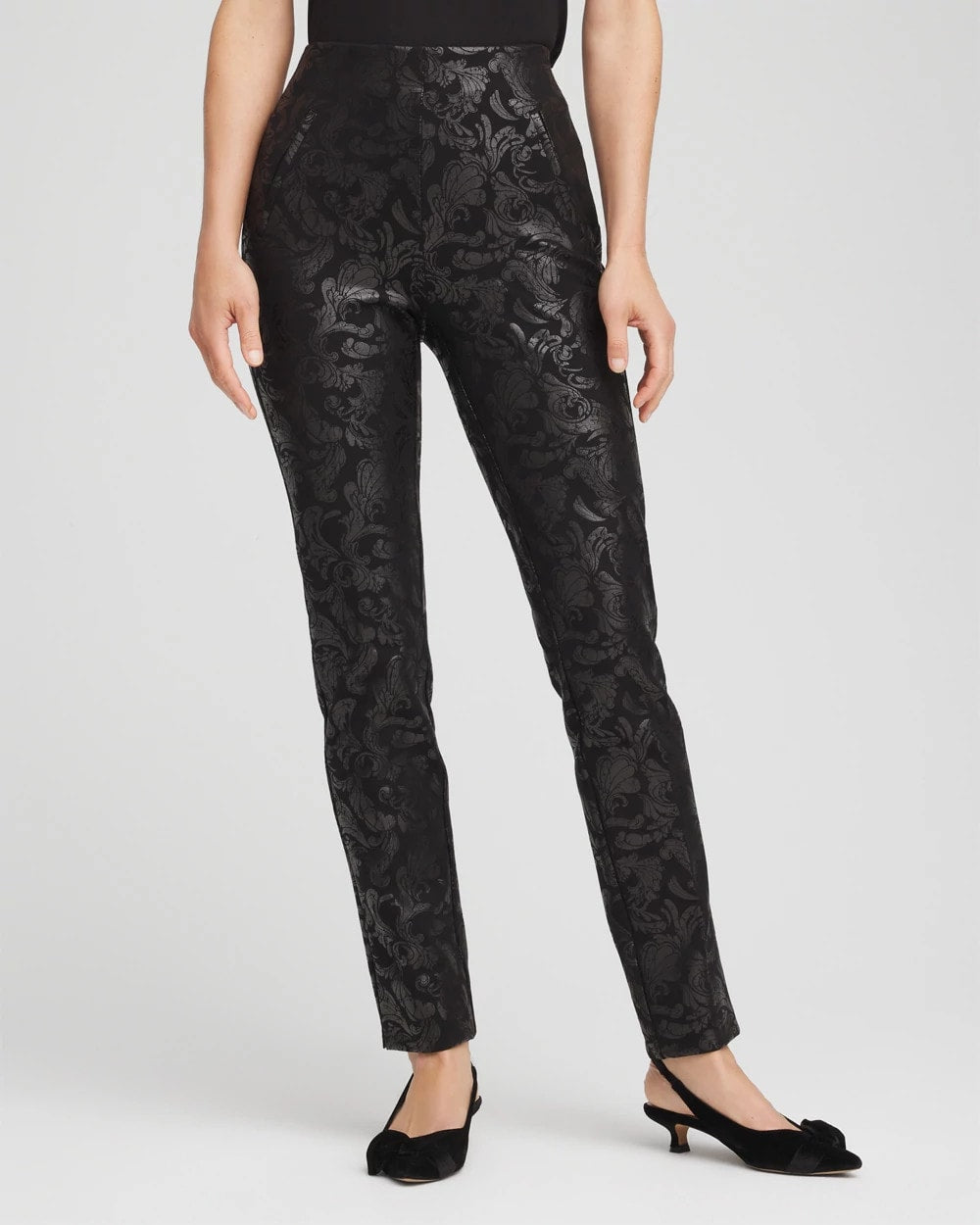 Chico's Clothing Juliet Foiled Slim Ponte Pants