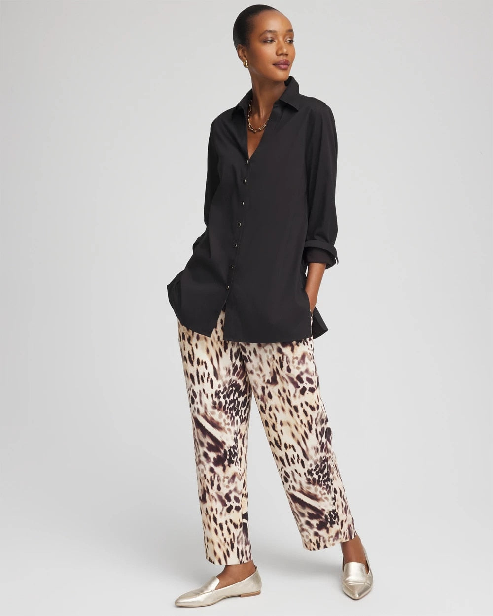 Chico's Clothing Bengal Marks Crepe Pull-On Ankle Pants
