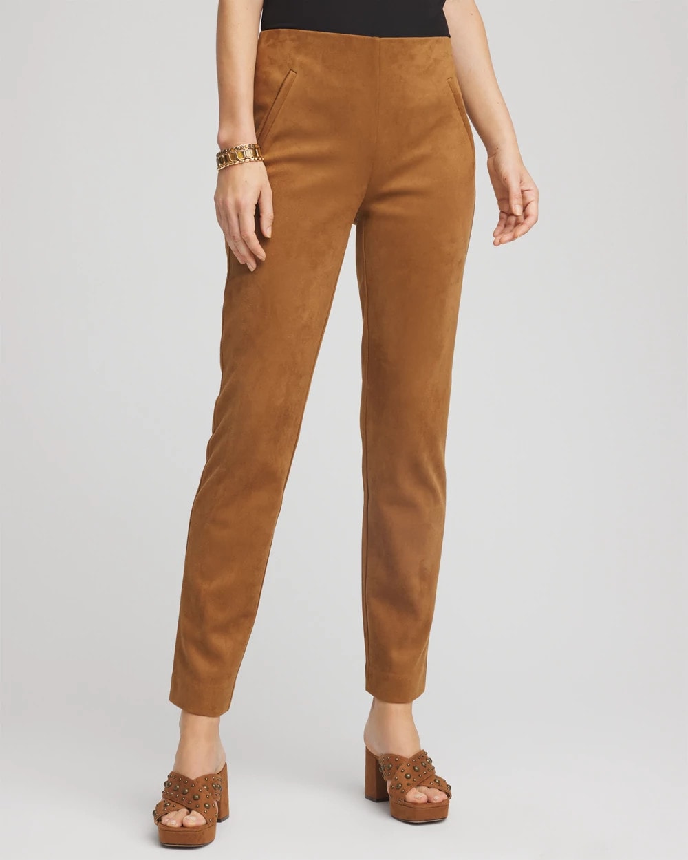 Chico's Clothing Faux Suede Juliet Slim Ankle Pants