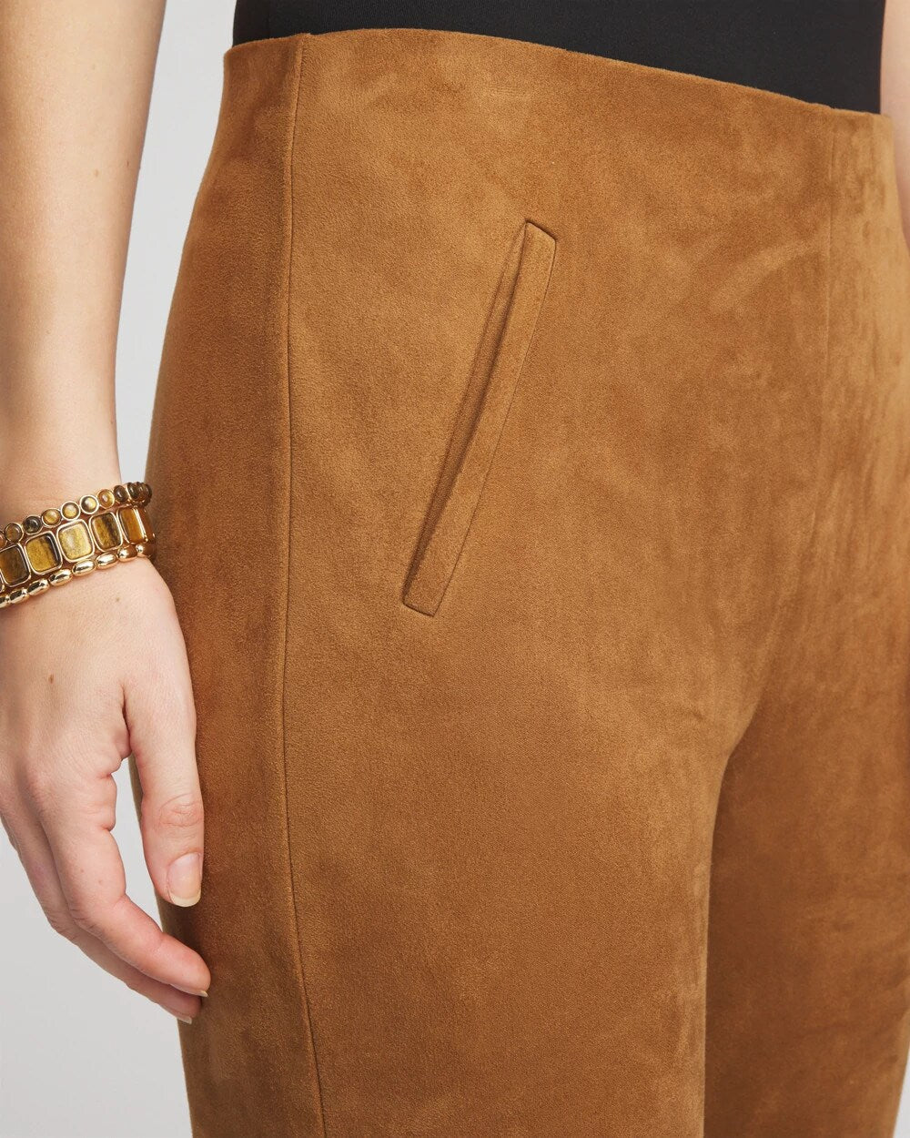 Chico's Clothing Faux Suede Juliet Slim Ankle Pants