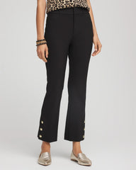 Chico's Clothing Bi-Stretch Flared Button-Hem Cropped Pants