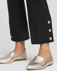 Chico's Clothing Bi-Stretch Flared Button-Hem Cropped Pants