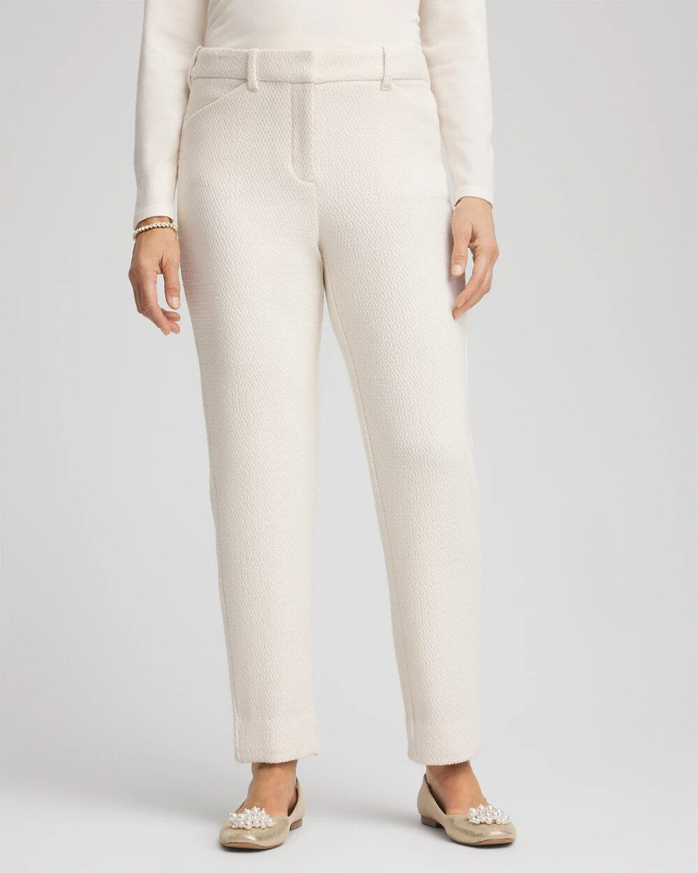 Chico's Clothing Matelassé Slim Tapered Ankle Pants