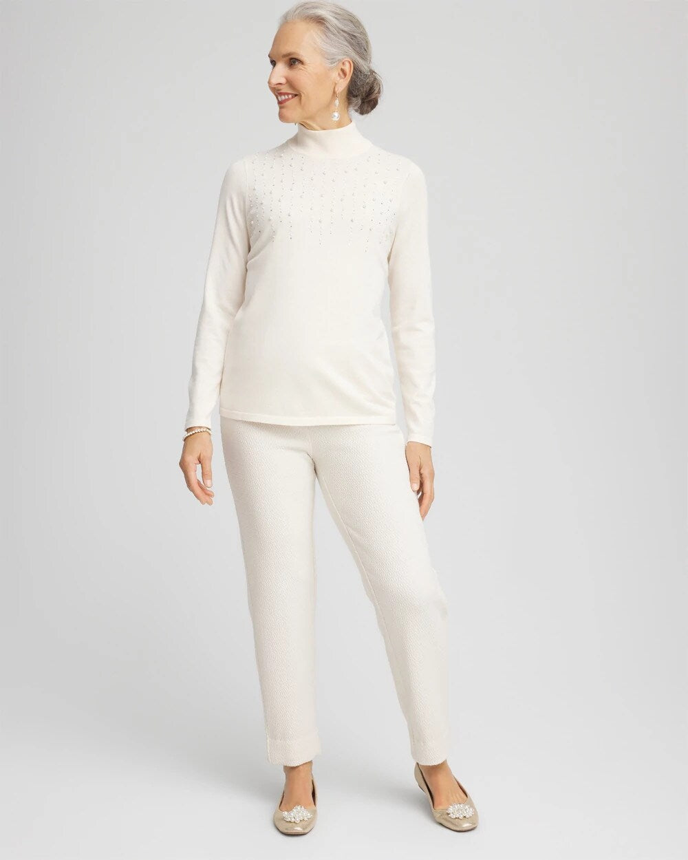 Chico's Clothing Matelassé Slim Tapered Ankle Pants