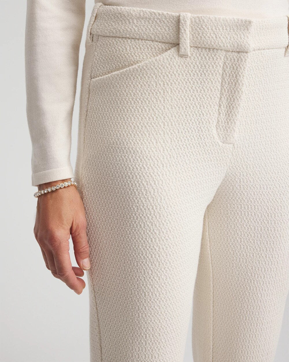 Chico's Clothing Matelassé Slim Tapered Ankle Pants
