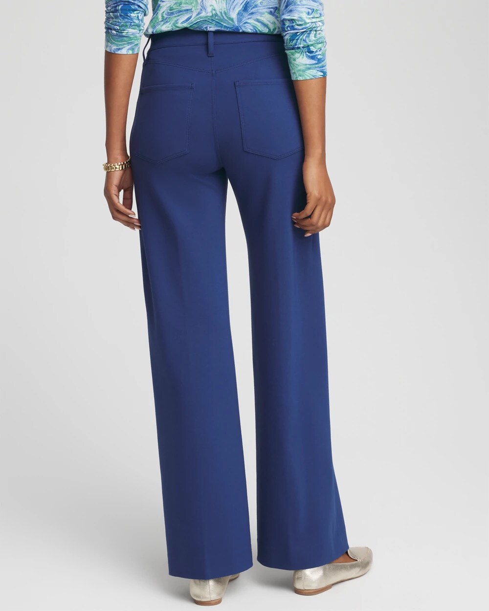 Chico's Clothing Five-Pocket Wide-Leg Ponte Pants