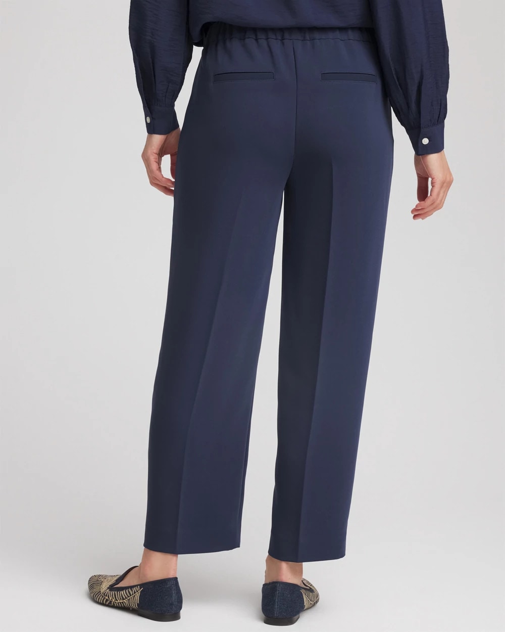 Chico's Clothing Stretch Crepe Tapered Ankle Pants