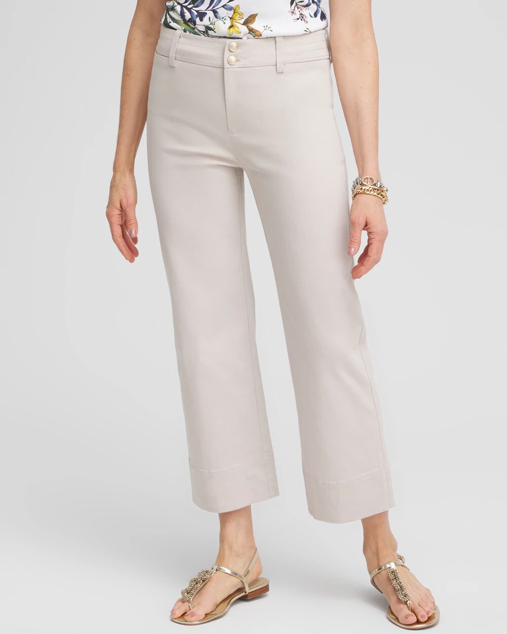 Chico's Clothing Trapunto Straight Leg Cropped Pants
