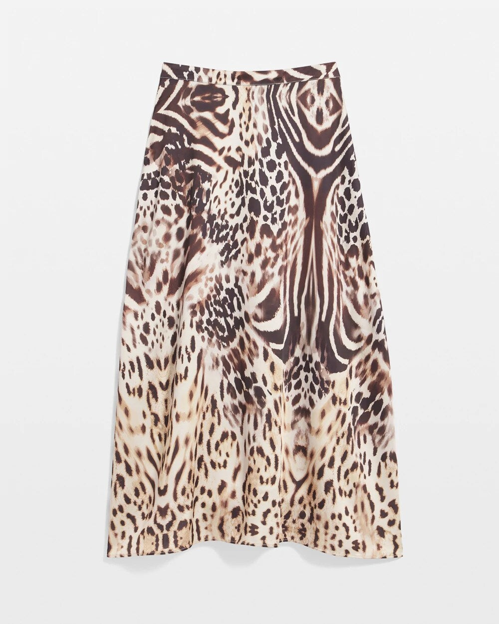 Chico's Clothing Animal Bengal Marks Faux Satin Skirt
