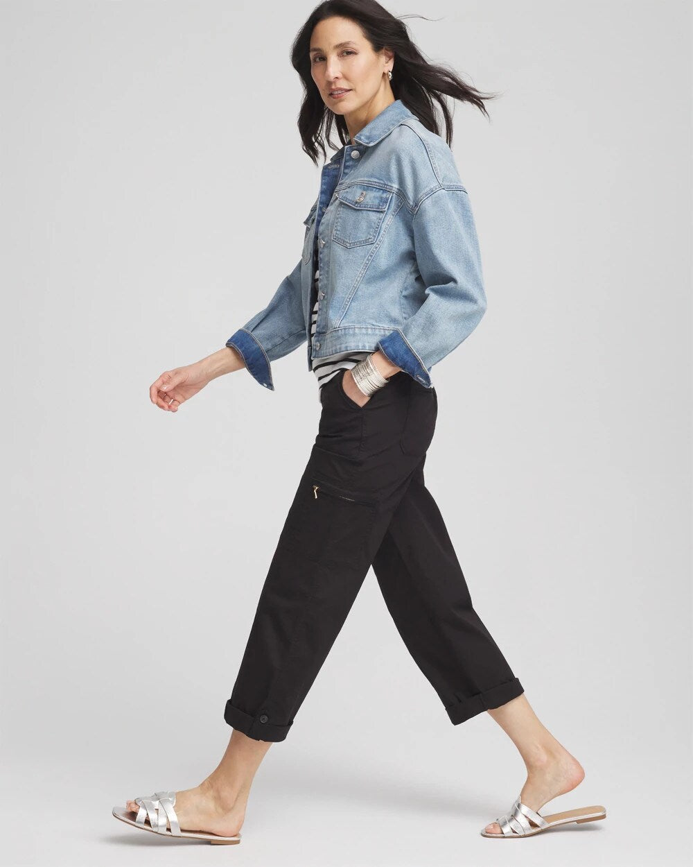 Chico's Clothing Poplin Cropped Pants