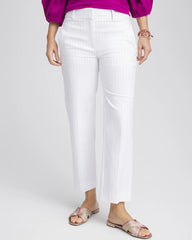 Chico's Clothing Striped Straight-Leg Cropped Pants