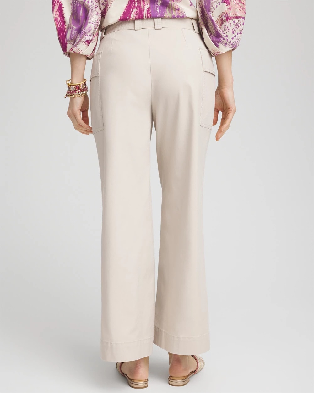 Chico's Clothing Belted Twill Utility Cropped Pants