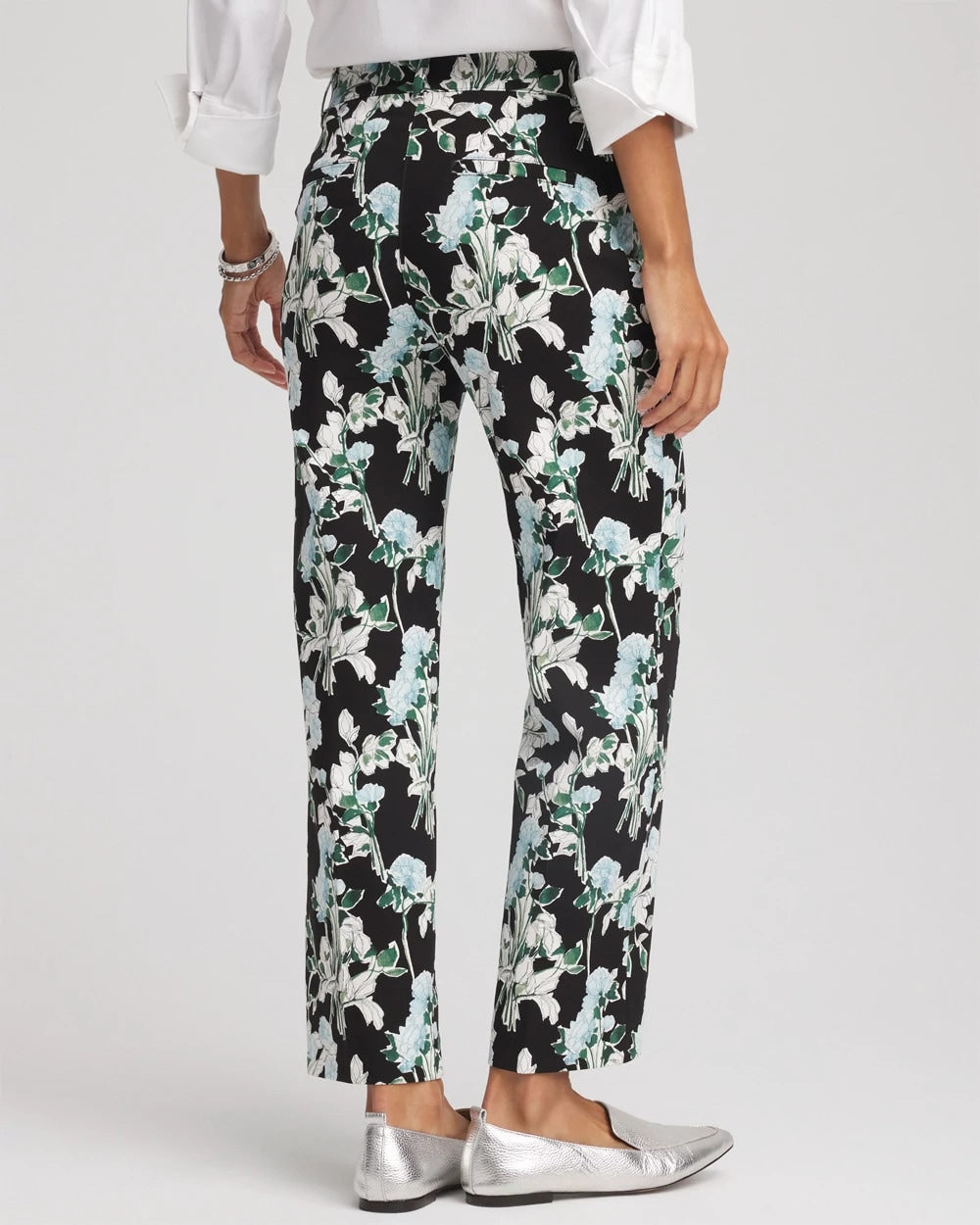 Chico's Clothing Floral Emme Straight Ankle Pants