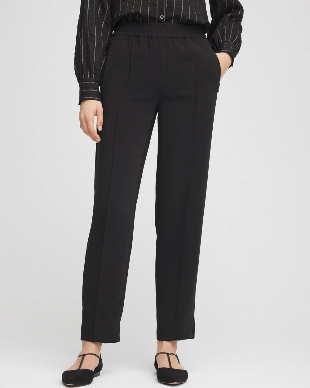 Chico's Clothing Crepe Side-Zip Tapered Ankle Pants